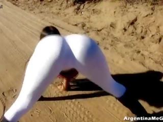 AMAZING BODY TEEN! in Ultra Tight White Spandex Perfect Ass!
