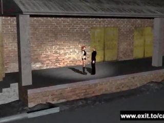 На открито x номинално филм червенокоси виктория в 3d карикатура