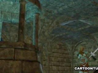 Зашеметяващ 3d карикатура мулатки елф особеност получаване на прецака