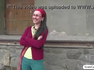 Marvellous Lulu gets banged by the agent in the public and gets creampied