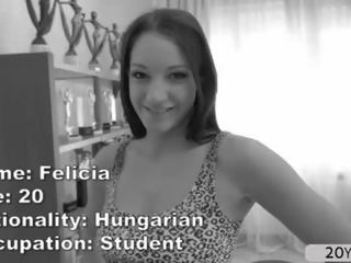 모든 자연의 브루 넷의 사람 felicia c 도착 고양이 송곳 부터 뒤에 후 에이 깊은 입