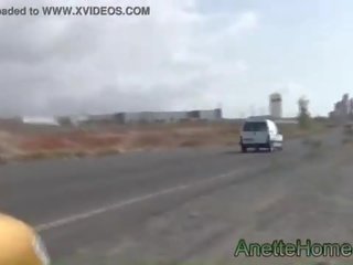 Fellation sur ла маршрут devant дес camioneurs ен камера живея
