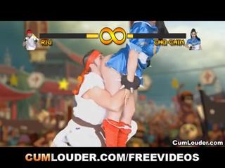 X rated movie and Violence in this dirty video Parody of Street Fighter