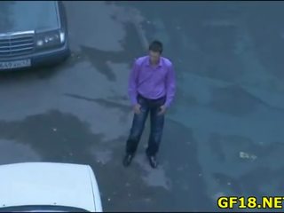 Guy sits and stares at his söýgülim getting fucked hard