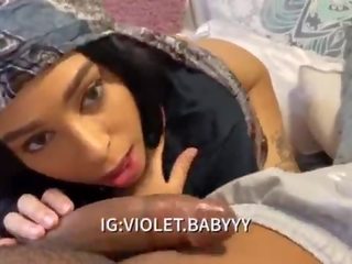 Little Violet having fun sucking fat johnson