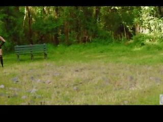 Submissive blond babe Rory Knox gets an anal fingering with ass to mouth in bondage before taking an anal hook and getting her piss reward in an outdoor labyrinth