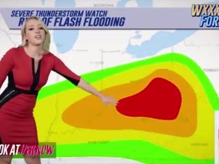 Meteorologist &lpar;zoey monroe&rpar; warns của humidity trượt trong như &lpar;michael vegas&rpar; slide của anh ấy johnson trong cô ấy âm hộ - nhìn ather bây giờ