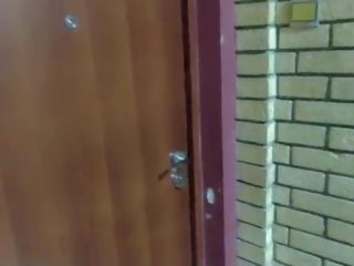 Cheating wife sucked neighbor's cock in the entrance while husband was at home - RolePlaysCouples