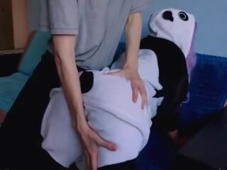 숭 비할만한 lassie 와 보라색 머리 이다 delighted 와 나의 manhood